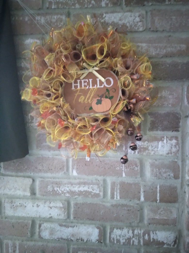 Fall Wreath with Lights
