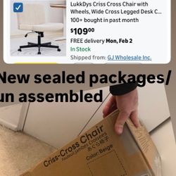 Criss Cross Chair Chair with Wheels, Wide Cross Legged Desk Chair, Comfy Fabric Vanity Chair for Home Office Bedroom, Adjustable Armless Swivel Task C