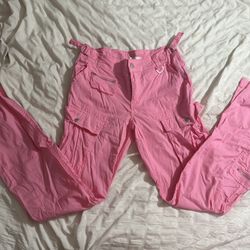 bright pink cargo pants