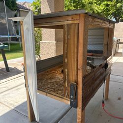 Custom Elevated Heavy-Duty Quail / Small Animal Coop with Fan & Temp Gauge