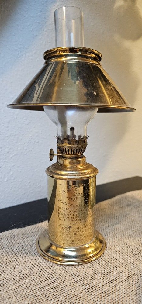 Vintage French Pigeon Lamp Brass