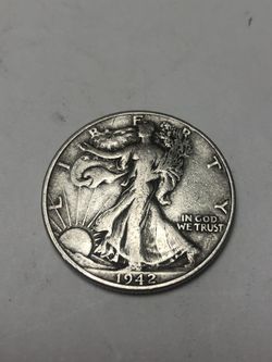 1942 reverse walking liberty half dollar silver coin