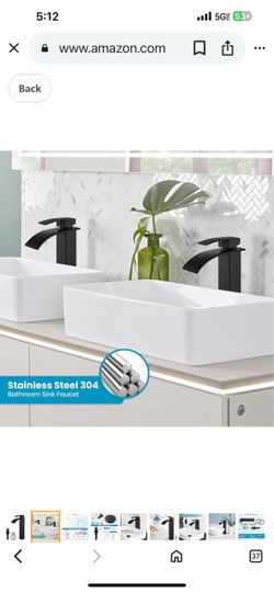 gotonovo Waterfall Tall Bathroom Faucet Single Handle 1 Hole Stainless Steel Vessel Sink Gold And Nickel and chrome And Black A1