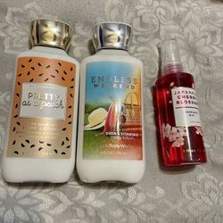 Brand New  Bath & Body Works Body Lotion $6 EACH  Fragance Mist Travel Size $4