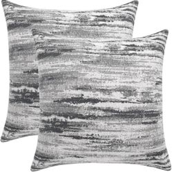 Throw Pillow Covers for Couch Set of 2, 22x22 Inches, Grey