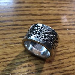 Lois Hill Sterling Silver Box Weave Mens Ring Size 11
