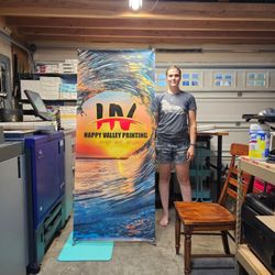 Custom Printed Banner With  X STAND. Free Graphic Design. 