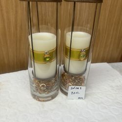 2 Candelabros De Vidrio 
