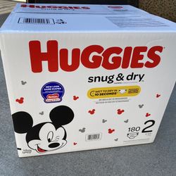 Huggies Snug & Dry Baby Diapers Size 2 - 180 count