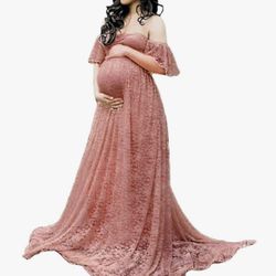 Maternity Photoshoot Dress And Flower Crown