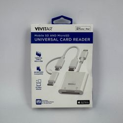 New Vivitar Mobile SD and MicroSD  Universal Card Reader MOV4016-WHT