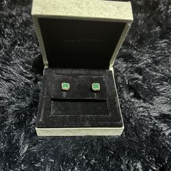 Van Cleef Green Clover Earrings 