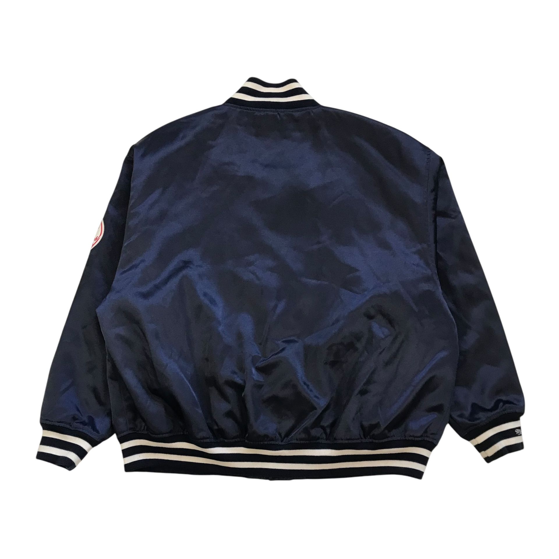 MITCHELL NESS NEW YORK YANKEES SATIN BOMBER JACKET 3XL XXXL BLUE