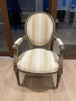 French Louis XVI Style Carved Armchair