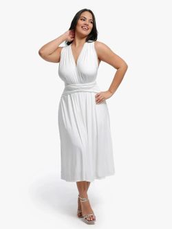 Popilush Infinity wrap midi dress white