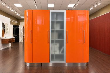 Made In Italy High-Gloss Wardrobe / Closet – Orange