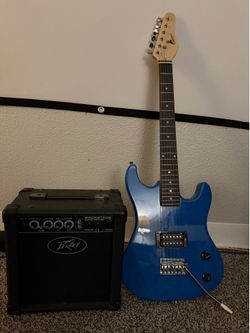 Blue raptor guitar & peavey amp