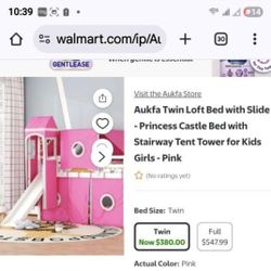 Girls Princess Bed And Mattress 