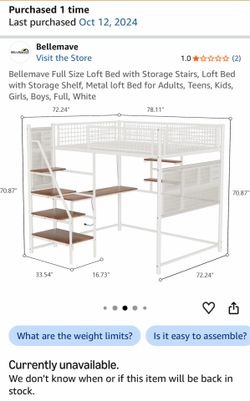Well kept loft bed and mattress