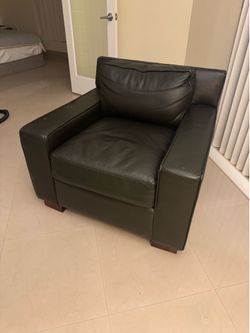 Leather chair dark brown