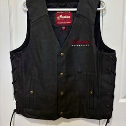 Indian Motorcycle Leather Vest, Size Small Men’s! 