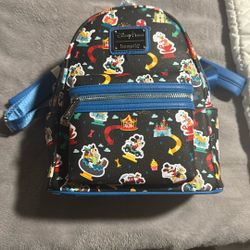 Loungefly Disney Parks Disneyland Ride all over Icon Mini Backpack