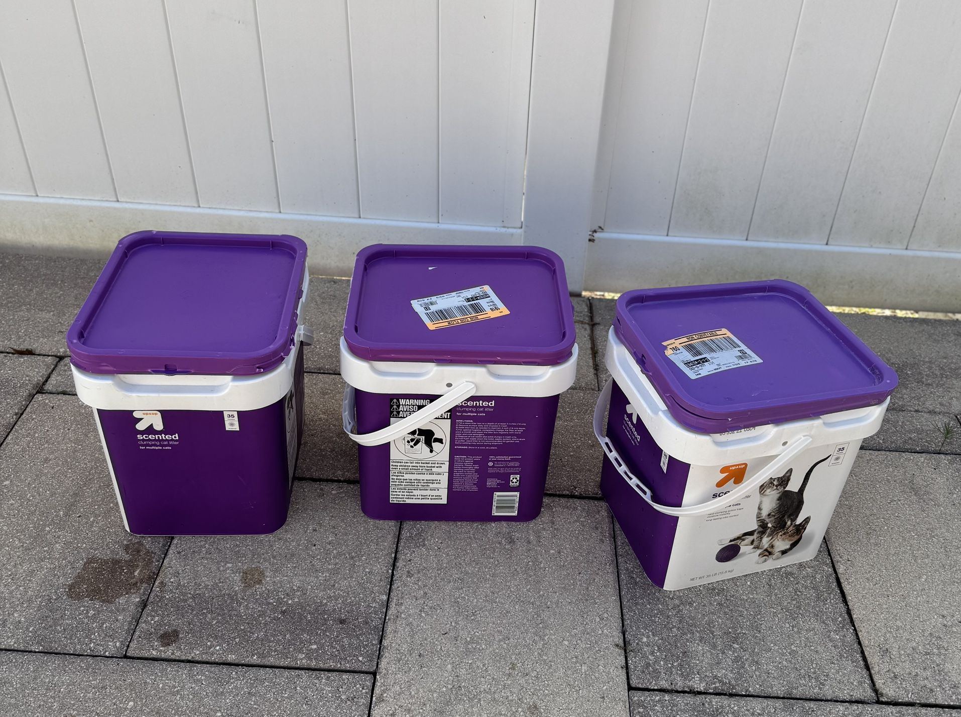 3 Empty Plastic Litter Storage Tubs Bins - $5 for all