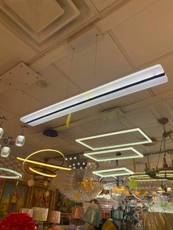 💡✨ Modern linear LED Chandelier _38" white finish