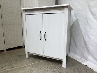 Rustic White Two Door Storage Cabinet