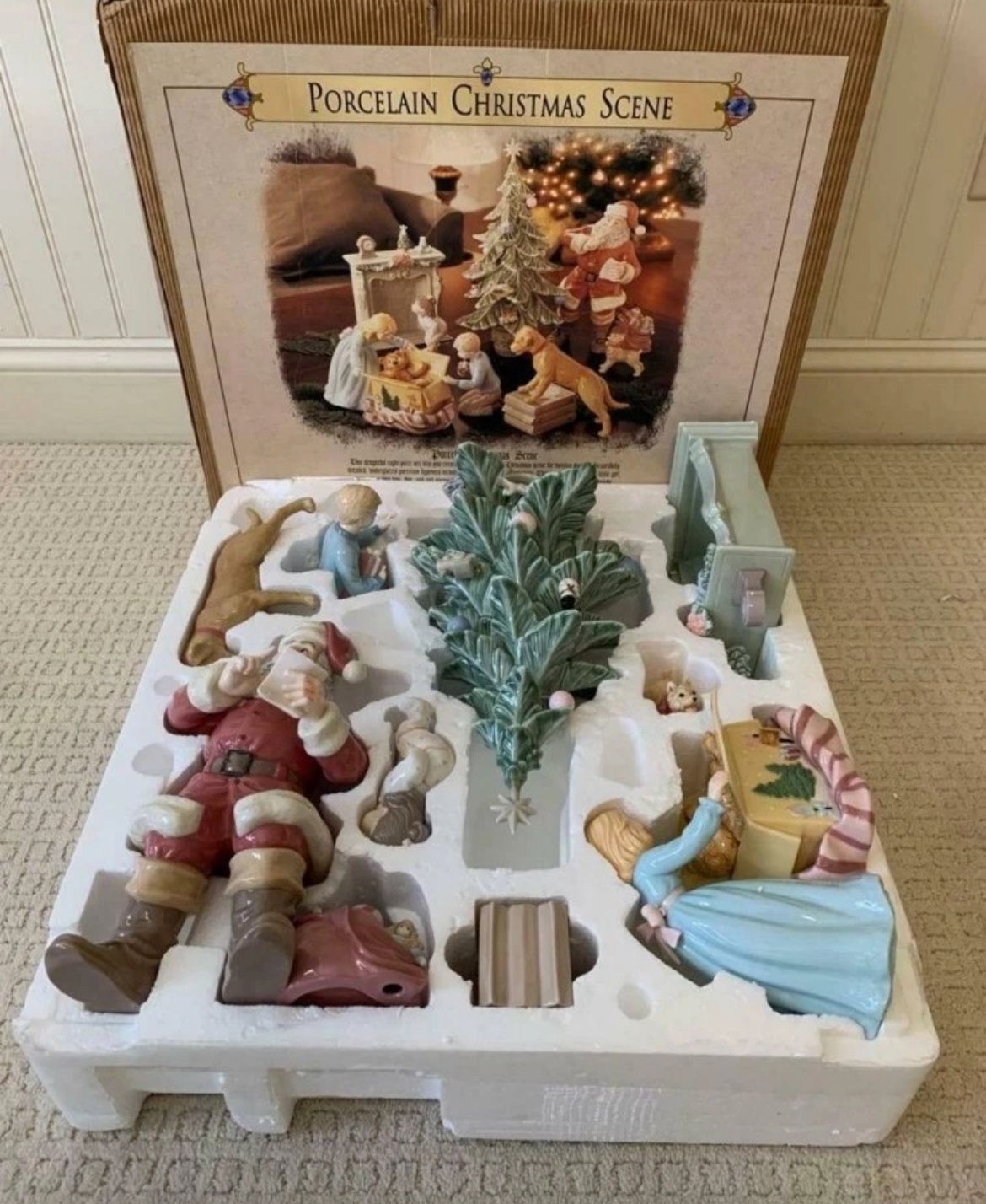 Vintage Christmas Grandeur Noel Porcelain Collectible Holiday Scene