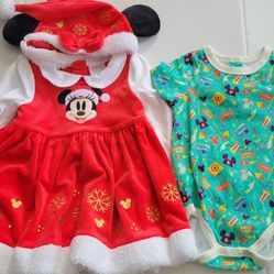 Disney Store Winnie Mouse Christmas Dress Set Size: 18-24 Months