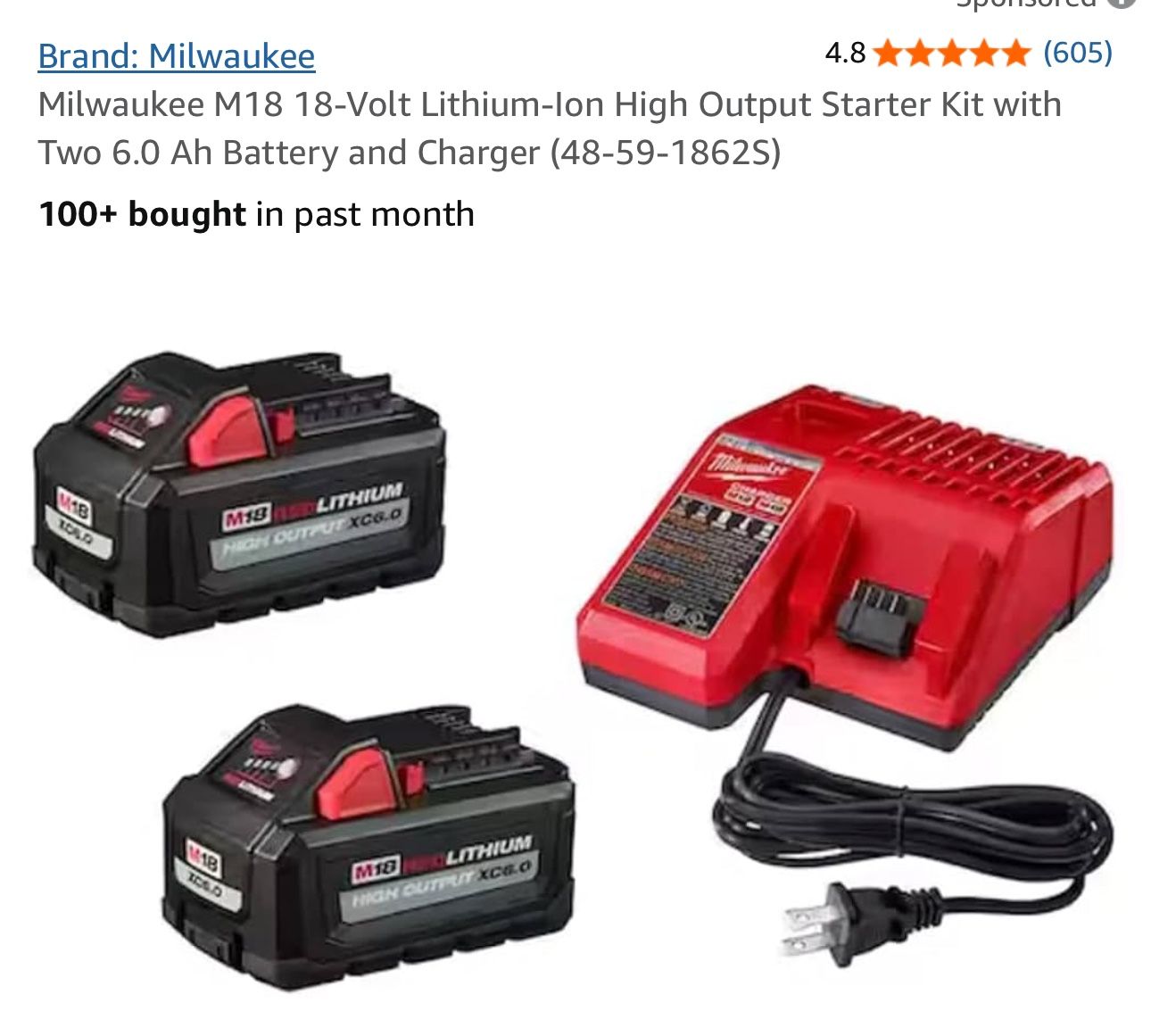 Milwaukee red lithium high output XC 6.0 starter kit