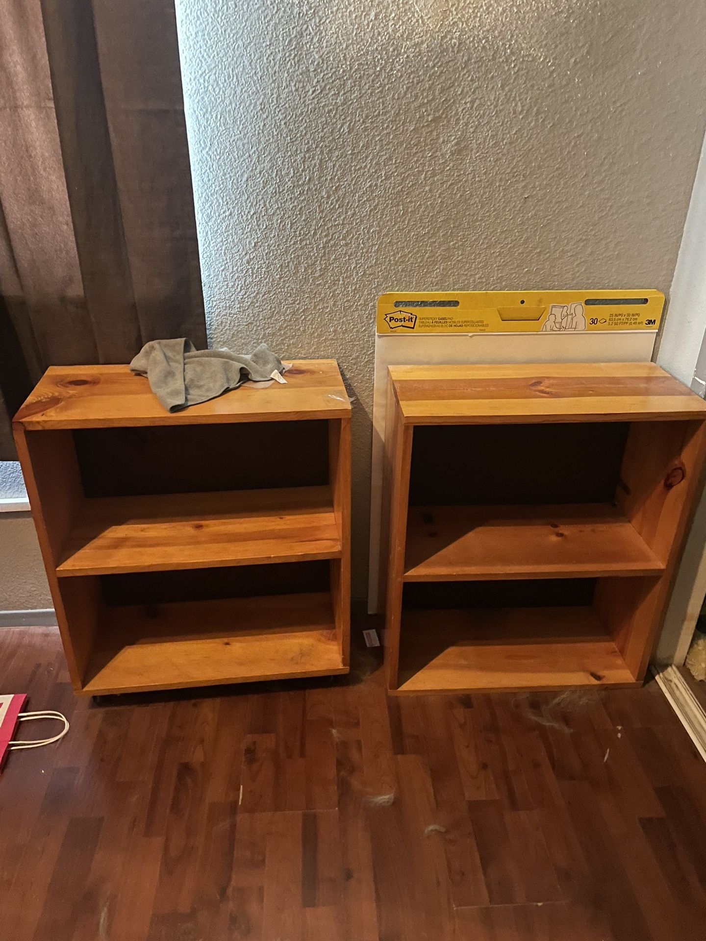 Wooden bookshelves 