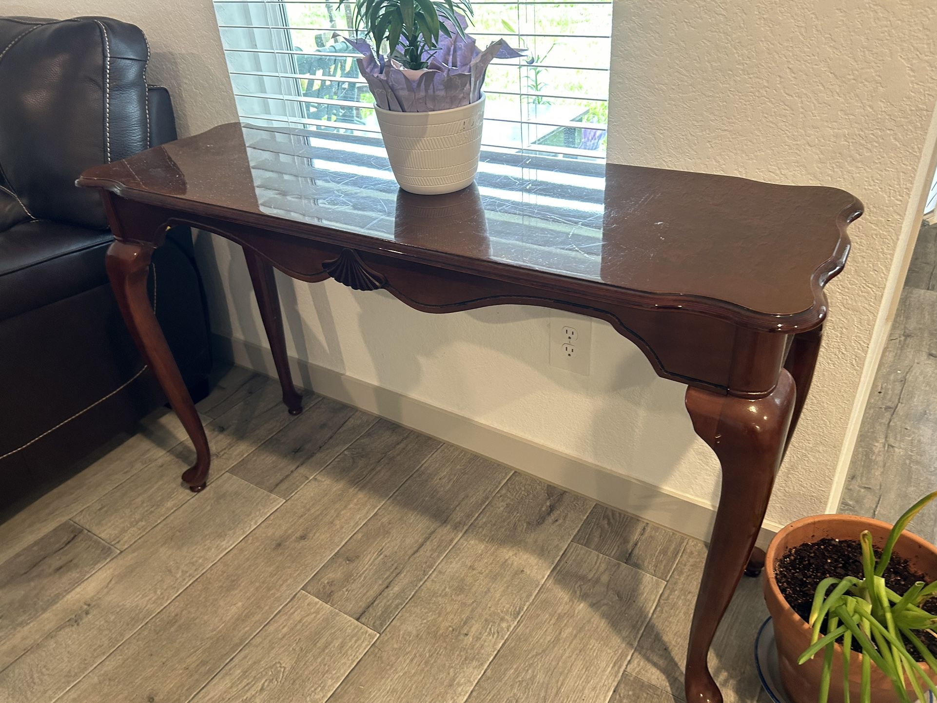 Small Cherry Wood Sofa Table 