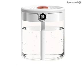Humidifiers for Bedroom,2L Double Spray Humidifier, Large Capacity Household Silent, Bedroom Night Light (Color : White)