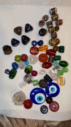 MOVING SALE- 55+/- LARGE HOLE LAMPWORK BEADS A WHOLE LOT OF EM