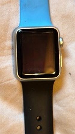 Apple Watch Silver Blue Black Band