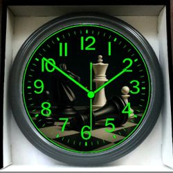 Chessboard Chess Clock Time Glow In The Dark Wall Clock New 