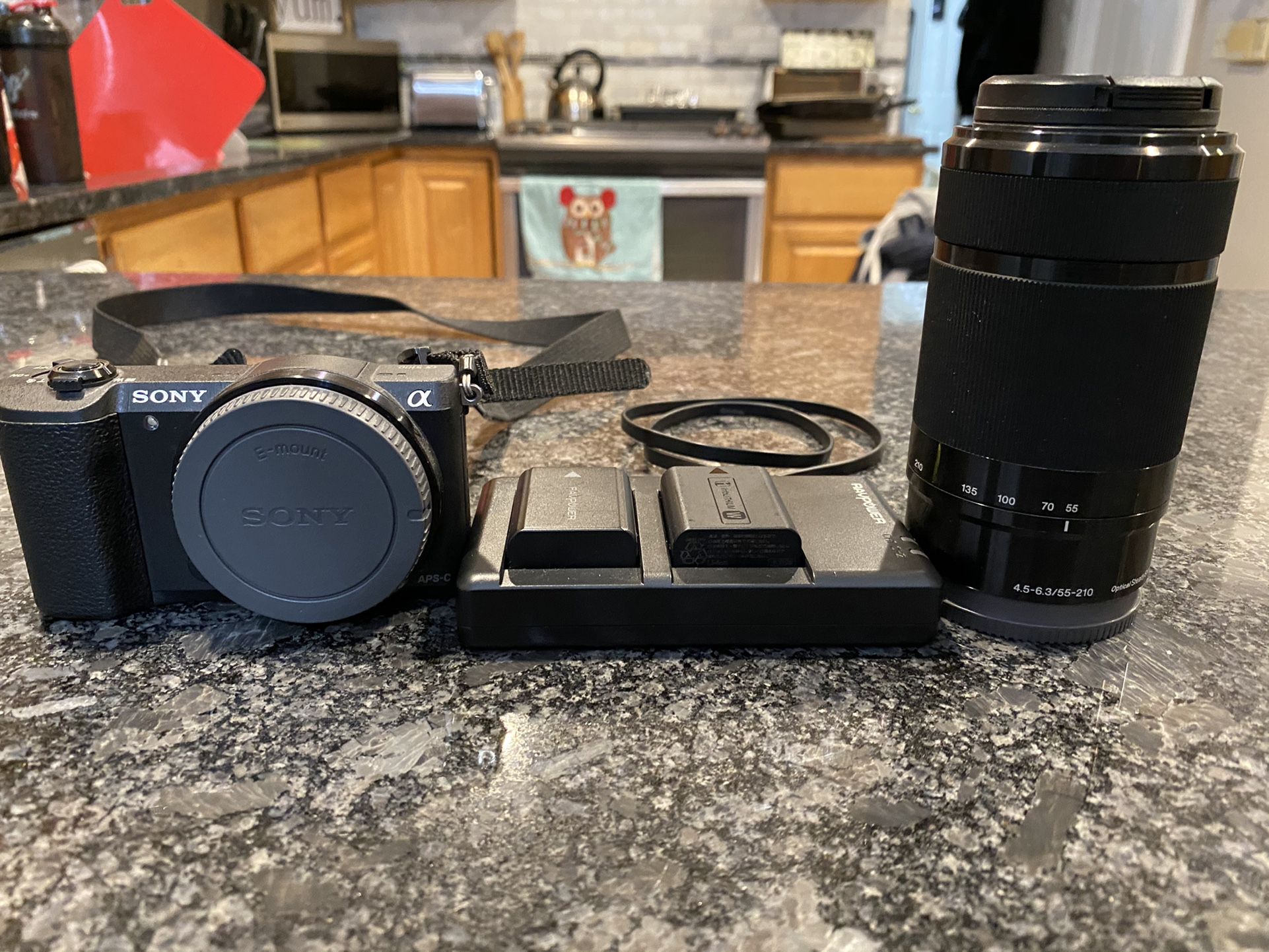 Sony A5100 with Two Rav Power Batteries And 55-210mm Lens