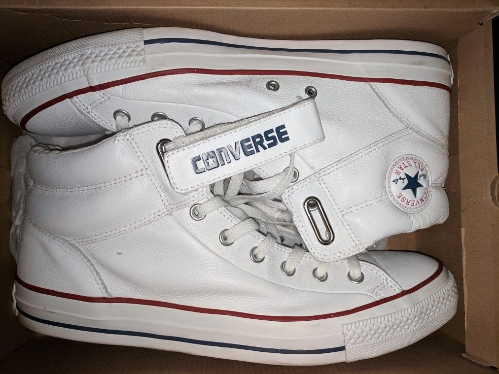 Men's white leather Converse size 13