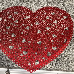 14pcs Red heart-shaped mat