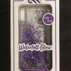 Iphone X Case Mate Phone PriphWaterfall Glow-in -Dark IN BOX barely used. Perfect Condition. I Phone X phone protector. 10 ft drop protectio
