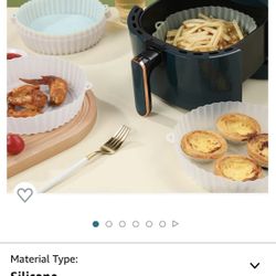 3 PCS Air Fryer Silicone Liners-7.87", Reusable Air Fryer Silicone Pot