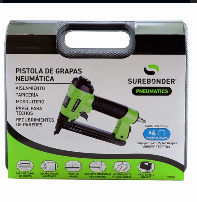 Pneumatic Upholstery Stapler With 5 Boxes Of Staples