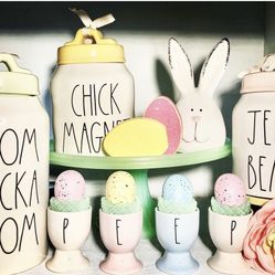 Easter Rae Dunn Canisters And Egg Holders