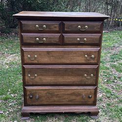 Vintage Wood 4 Drawers Dresser Chest
