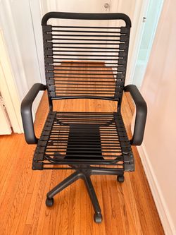 CB2 Black Bungee Office Chair with Armrests