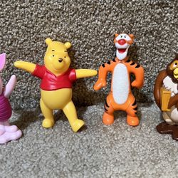 Disney Winning the Pooh Tigger Piglet Owl PVC lot of 4 figures 3” tall