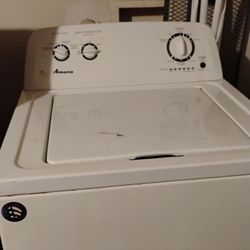 Amana top-load washer and electric dryer set.  The dryer has a 6.5 cu. ft. capacity.  Automatic Dryness Control uses temperature sensors to help preve