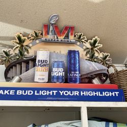Super Bowl LVI bud light cardboard display Sofi stadium